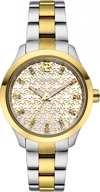 BREEZE Amorelle Series Three Hands 34mm Two Tone Gold Stainless Steel Bracelet 711061.2
