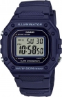 CASIO Collection Digital Multifunction 43.2mm Blue Rubber Strap W-218H-2AVEF