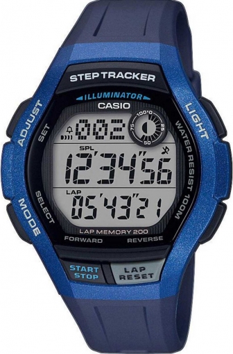 CASIO Collection Step Tracker Digital Multifunction 44.2mm Blue Rubber Strap WS-2000H-2AVEF