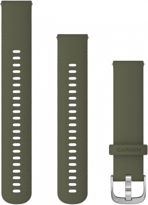 GARMIN Quick Release 20mm Moss Silicone Band With Silver Hardware 010-12924-11 0