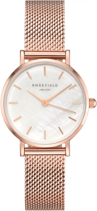 ROSEFIELD The Small Edit Three Hands 26mm Rose Gold Stainless Steel Mesh Bracelet 26WR-265
