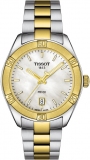 TISSOT PR 100 Sport Chic Three Hands 36mm Two Tone Gold Stainless Steel Bracelet T101.910.22.111.00