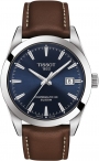 TISSOT Gentleman Classic Powermatic 80 Silicium Three Hands 40mm Silver Stainless Steel Leather Strap T127.407.16.041.00