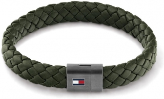 TOMMY HILFINGER Jewels Casual Core Men's Leather Bracelet Green Stainless Steel 2790332