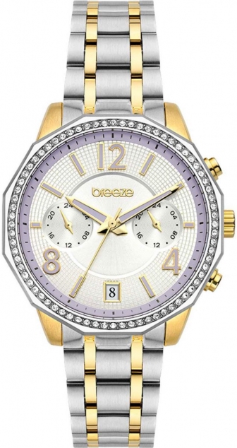 BREEZE Crystal Chronograph 38mm Two Tone Stainless Steel Bracelet 712451.1