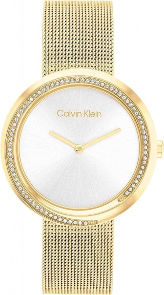 CALVIN KLEIN Twisted Two Hands 34mm Gold Stainless Steel Mesh Bracelet 25200150