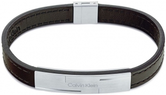 CALVIN KLEIN Leather Bracelet Stainless Steel 35000057