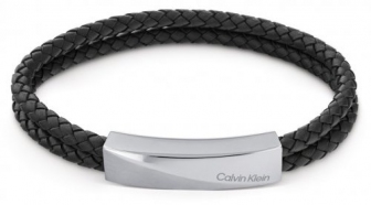 CALVIN KLEIN Leather Bracelet Stainless Steel 35000097