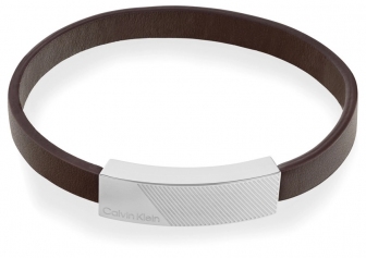 CALVIN KLEIN Leather Bracelet Stainless Steel 35000415