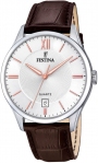 FESTINA Classic Three Hands 43mm Silver Stainless Steel Leather Strap F20426/4