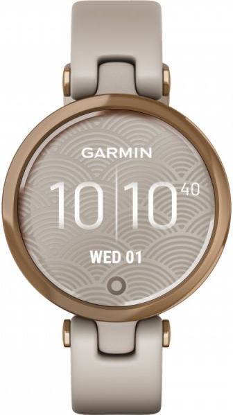 GARMIN Lily™ Sport Fitness Smartwatch 34.5mm Rose Gold Bezel with Light Sand Case and Silicone Band 010-02384-11