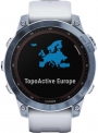 GARMIN Fenix 7 Sapphire Solar Smartwatch 47mm Titanium Mineral Blue DLC with Whitestone Band 010-02540-25