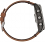 GARMIN Fēnix® 7X Sapphire Solar Smartwatch 51mm Titanium with Chestnut Leather + Extra Silicone Band Grey 010-02541-19