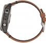GARMIN Fēnix® 7X Sapphire Solar Smartwatch 51mm Titanium with Chestnut Leather + Extra Silicone Band Grey 010-02541-19
