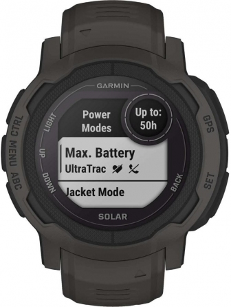 GARMIN Instinct 2 Solar Graphite GPS Smartwatch 45mm Silicone Strap 010-02627-00