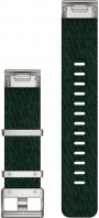 GARMIN MARQ Quickfit 22 Pine Green Jacquard Weave Nylon Band with Silver Buckle 010-13008-00