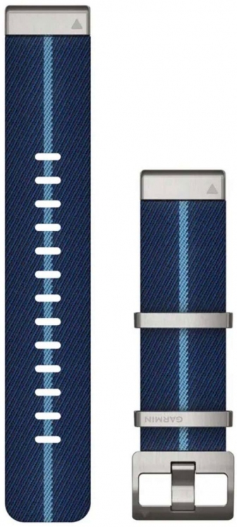 GARMIN MARQ Quickfit 22 Striped Jacquard-weave Nylon Strap Indigo 010-13225-10
