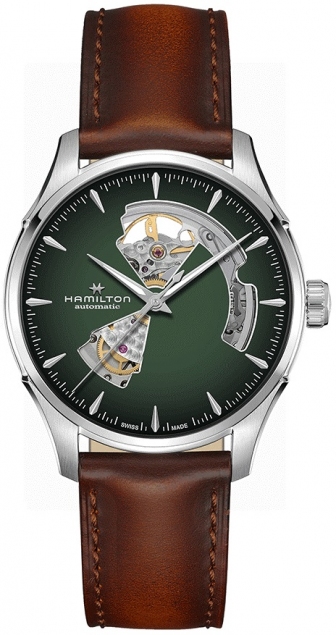 HAMILTON Jazzmaster Open Heart Three Hands Automatic 40mm Stainless Steel Leather Strap H32675560