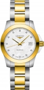 LONGINES Conquest Brilliants Three Hands 34mm Two Tone Gold Stainless Steel Bracelet L33773877
