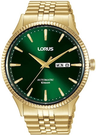 LORUS Classic Three Hands Automatic 43mm Gold Stainless Steel Bracelet RL468AX-9