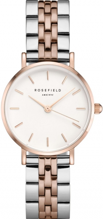 ROSEFIELD The Small Edit Three Hands 26mm Two Tone Rose Gold Stainless Steel Bracelet 26SRGD-271