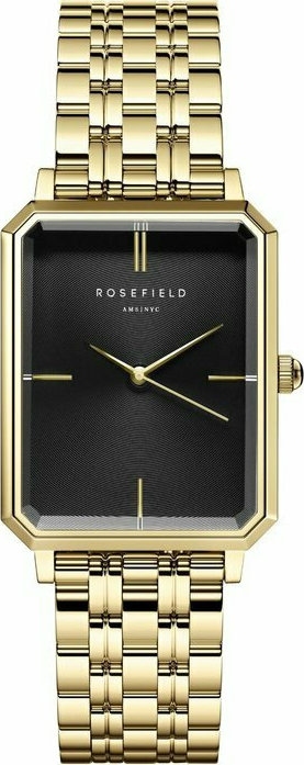 ROSEFIELD The Octagon Square Three Hands 23*29mm Gold Stainless Steel Bracelet OBSSG-O47