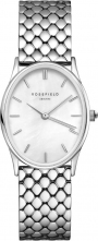 ROSEFIELD The Oval White MOP Three Hands 24*29mm Silver Stainless Steel Bracelet OWGSS-OV03