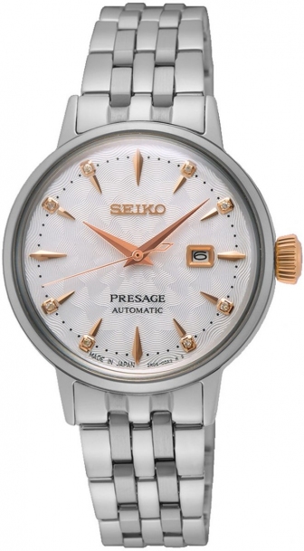 SEIKO Presage Cocktail Time 'Clover Club' Automatic Three Hands 30.3mm Stainless Steel Bracelet SRE009J1