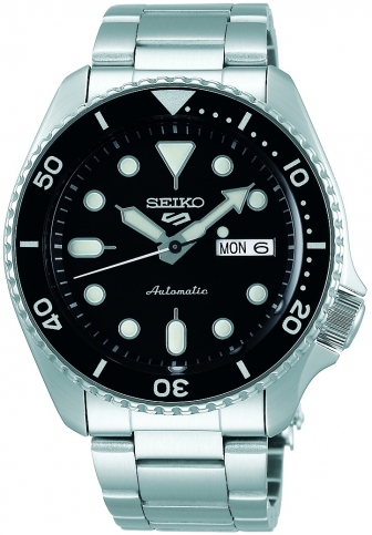 SEIKO 5 Sports Three Hands Automatic 42.5mm Silver Stainless Steel Bracelet SRPD55K1