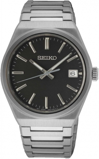 SEIKO Essential Time Three Hands 39mm Silver Stainless Steel Bracelet SUR557P1