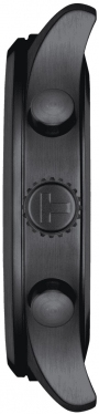 TISSOT T-Sport XL Chronograph Quartz 45mm Black Stainless Steel Leather Strap T116.617.36.052.03