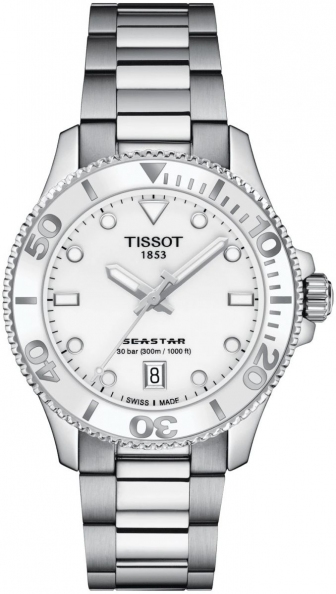 TISSOT Seastar 1000 Three Hands 36mm Stainless Steel Bracelet T120.210.11.011.00