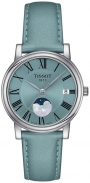 TISSOT Carson Premium Lady Moonphase Three Hands 32mm Stainless Steel Leather Strap T122.223.16.353.00
