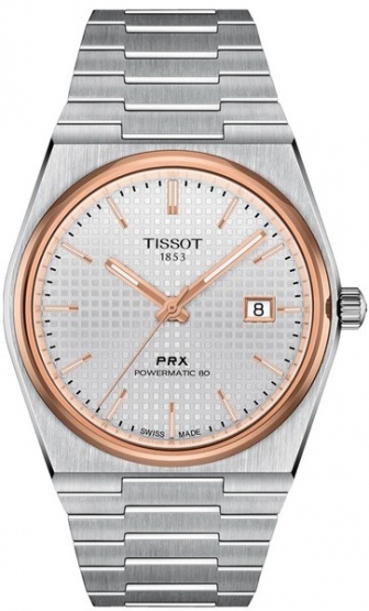 TISSOT PRX Three Hands 40mm Two Tone Stainless Steel Bracelet T137.407.21.031.00