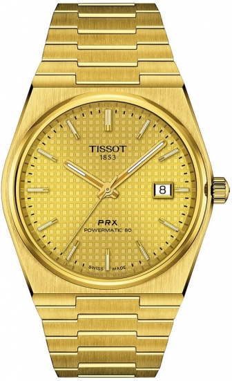 TISSOT PRX 40mm Powermatic 80 Gold Stainless Steel Bracelet T137.407.33.021.00