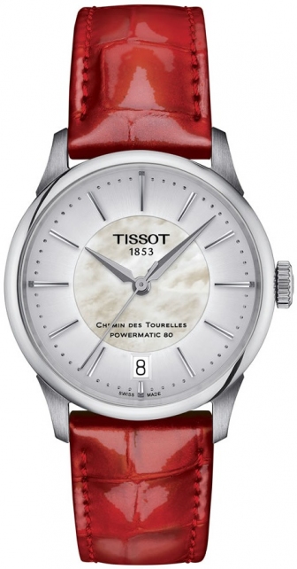 TISSOT Chemin des Tourelles Three Hands 34mm Powermatic 80 Stainless Steel Leather Strap T139.207.16.111.00