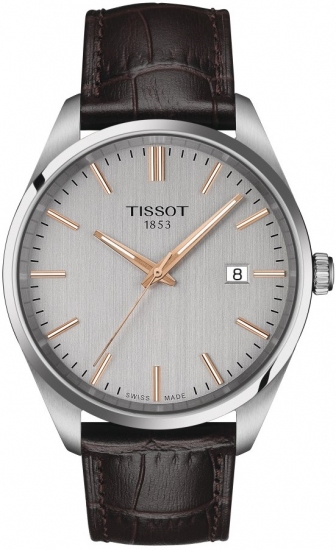 TISSOT T-Classic PR100 Three Hands 40mm Stainless Steel Leather Strap T150.410.16.031.00
