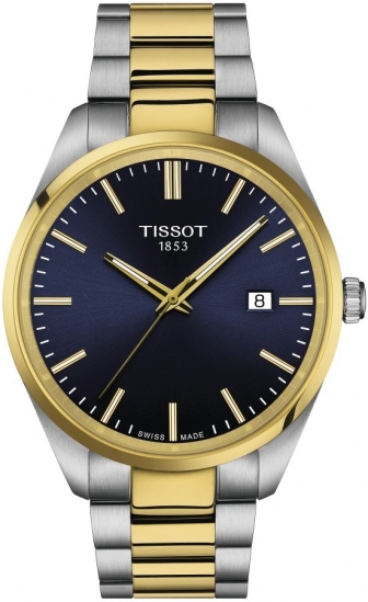 TISSOT T-Classic PR100 Three Hands 40mm Two Tone Gold Stainless Steel Bracelet T150.410.22.041.00