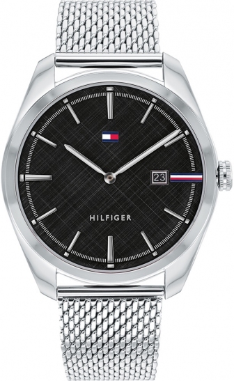 TOMMY HILFIGER Theo Three Hands 42mm Silver Stainless Steel Mesh Bracelet 1710425