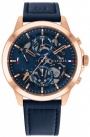 TOMMY HILFIGER Griffin Multifunction 44mm Rose Gold Stainless Steel Leather Strap 1710475