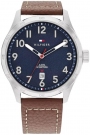 TOMMY HILFIGER Forrest Three Hands 43mm Stainless Steel Leather Strap 1710559