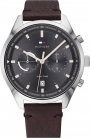 TOMMY HILFIGER Bennett Dual Time Multifunction 44mm Silver Stainless Steel Leather Strap 1791729
