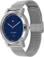TOMMY HILFIGER Thompson Three Hands 43mm Silver Stainless Steel Mesh Bracelet 1791732