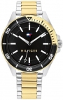 TOMMY HILFIGER Logan Three Hands 43mm Two Tone Gold Stainless Steel Bracelet 1792013
