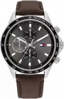TOMMY HILFIGER Miles Multifunction 44mm Silver Stainless Steel Leather Strap 1792015