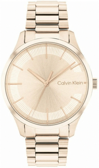 CALVIN KLEIN Iconic Three Hands 35mm Rose Gold Stainless Steel Bracelet 25200042