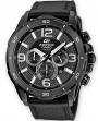 CASIO Edifice Chronograph Black Stainless Steel Leather Strap EFR-538L-1AVUEF