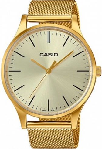 CASIO Collection Three Hands 38mm Gold Stainless Steel Bracelet LTP-E140G-9AEF