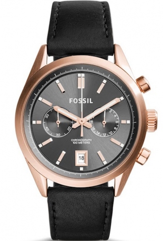 FOSSIL Del Rey Chronograph Rose Gold Stainless Steel Leather Strap CH2991