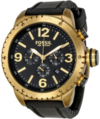 FOSSIL Vintaged Chronograph Bonzed Stainless Steel Rubber Strap DE5007
